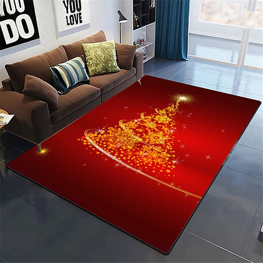 

CLOOCL горячая Распродажа, новые годы, Золотая Рождественская елка, печатные фланелевые коврики для гостиной, коврики, напольные коврики