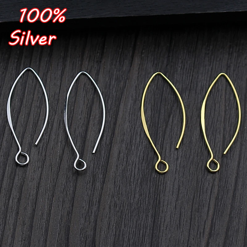 

1Pair 925 Sterling Silver Color DIY Ear Hook Fittings Making For Jewelry Hook Earrings Accessories Supplies Wholesale