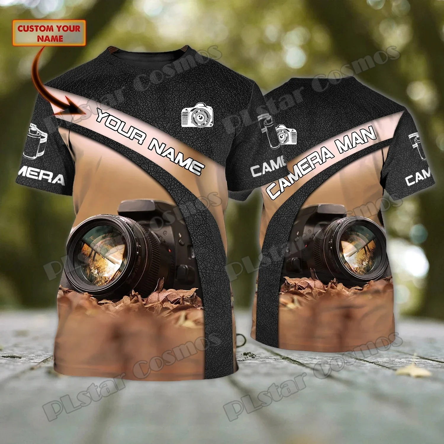 Персонализированные модные мужские футболки с 3D-принтом имени фотографа камеры