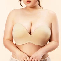 sexy tube top strapless women bra large push up lingerie plunge female underwear big cup e f ff g size 70 95 bh