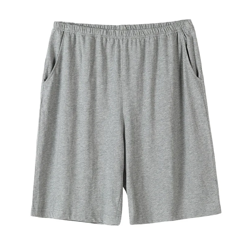 Summer Cotton Sleep Bottoms Mens Sleepwear Casual Pants Solid Color Male Sleeping Shorts Loose Comfortable Sleeping Short Pants