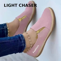 large size casual shoes womens spring and autumn new round toe casual womens shoes zipper shallow mouth flat low top shoes