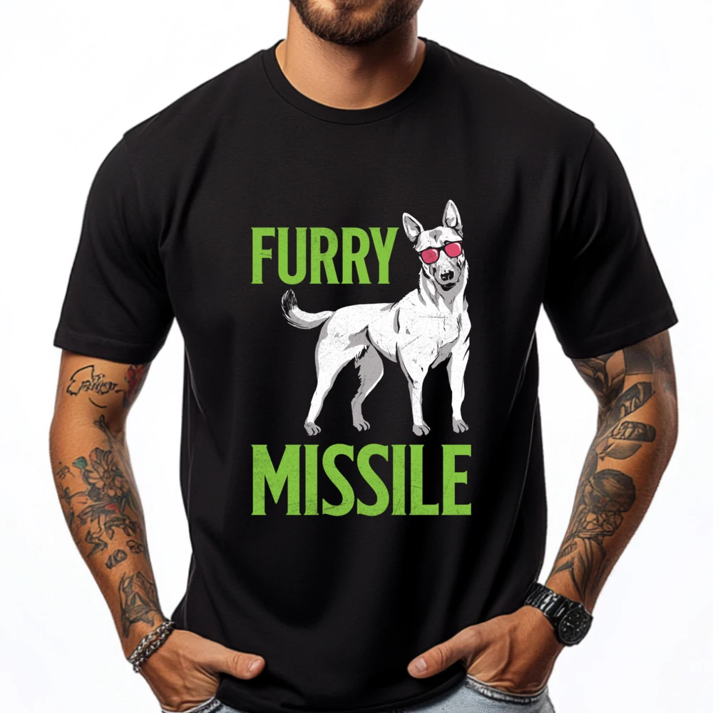 Бельгийская овчарка Furry Missle Malinois Dog Owner Серая рубашка Футболка с рисунком Зимняя