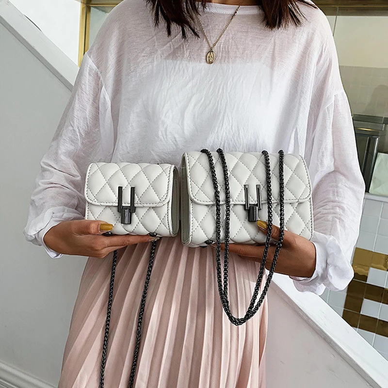 

Women's Shoulder Bag Brand Pu Leather Women Handbag Luxury Diagonal Bag Girl's Wallet Mobile Phone Zero Purse Metal Chain Sac