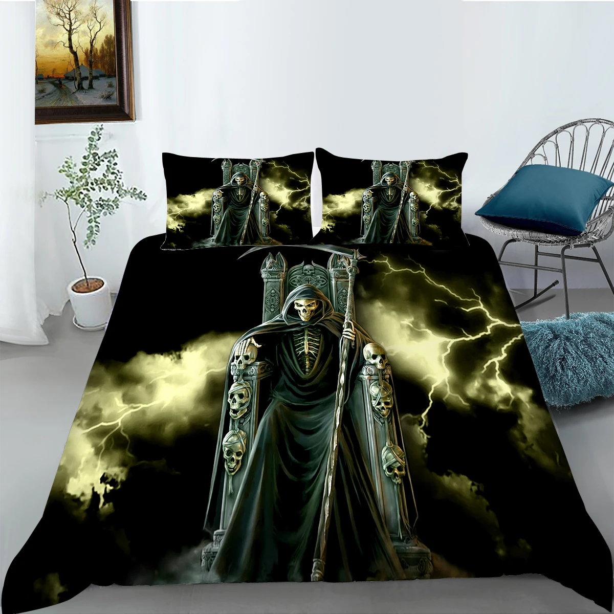 

Комплект мягкого постельного белья из 2/3 предметов с рисунком в европейском стиле