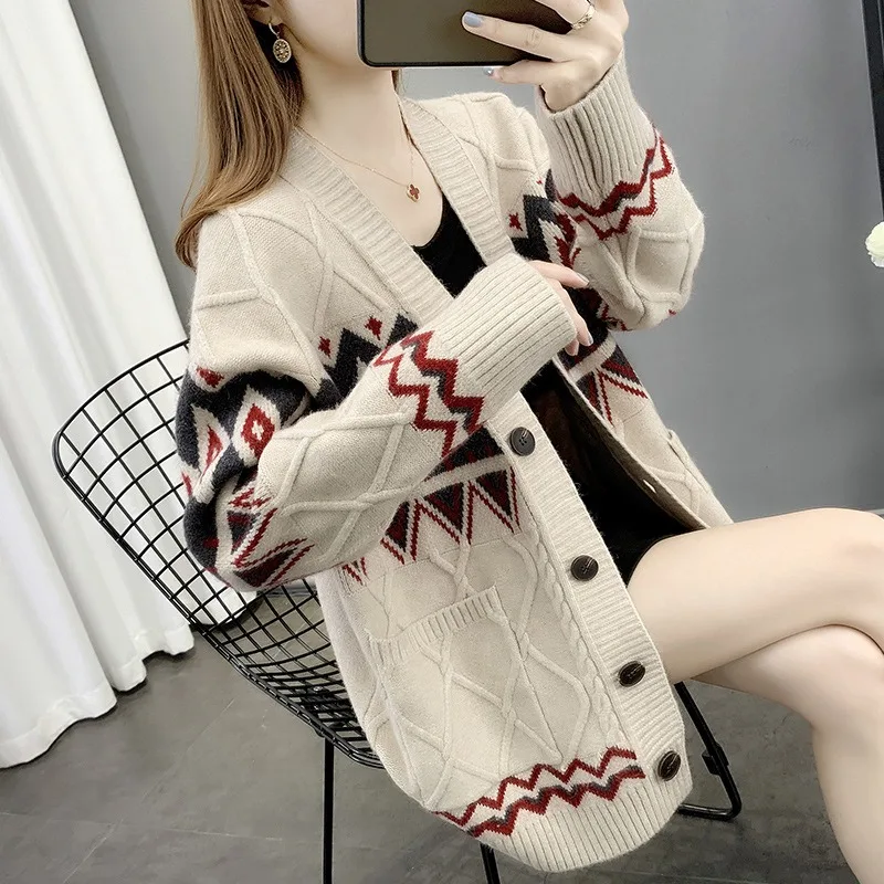 

Women'ssweatersjackets, cardigans, women's new autumn and winter 2023 women's clothing, lazy style knitwear, loose top wholesale