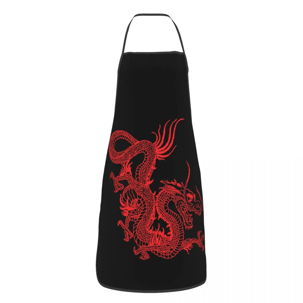 

Кухонный Фартук унисекс с красным китайским драконом для готовки, фартук для выпечки для мужчин и женщин, художественный фартук в азиатском...