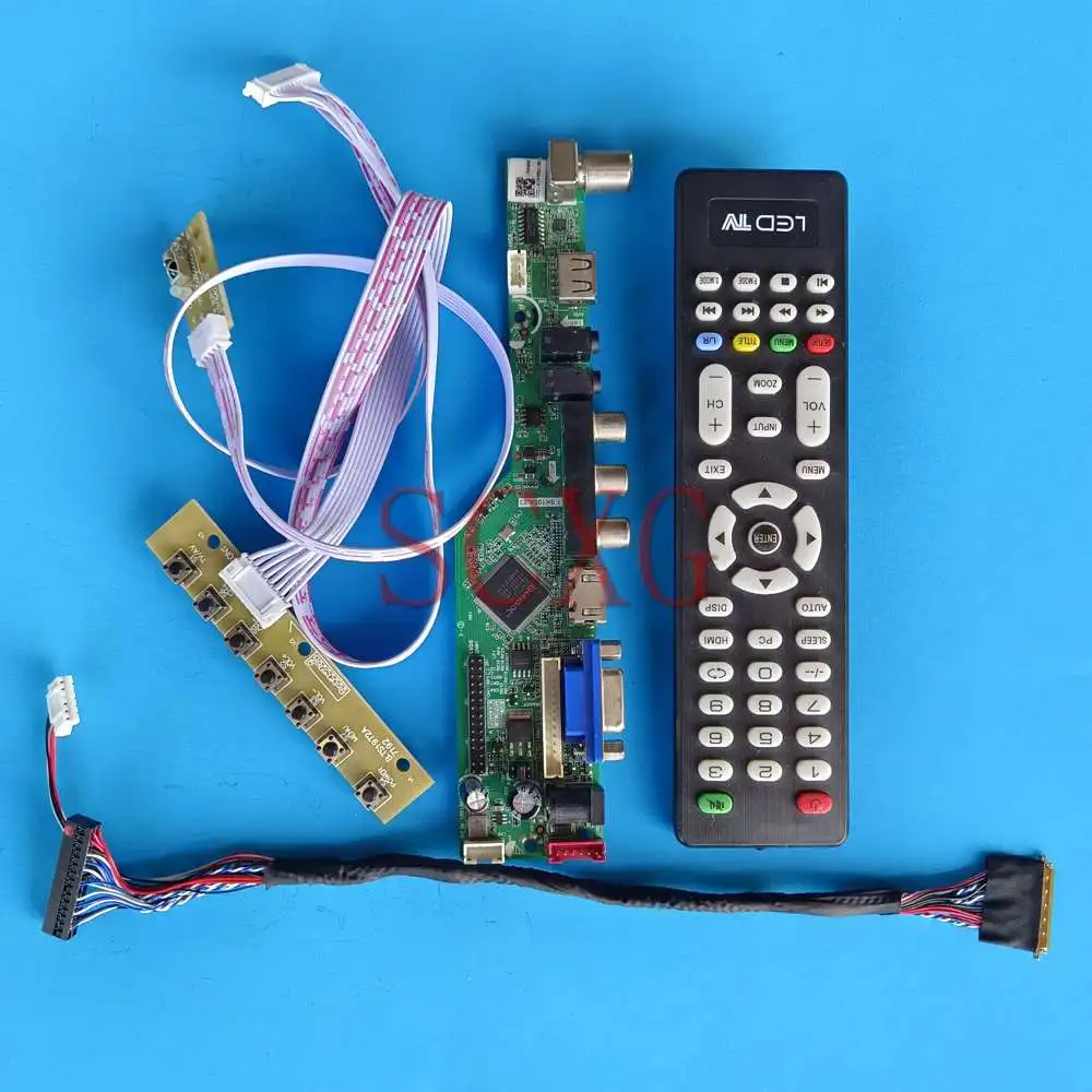 

Плата драйвера экрана DIY Kit для LP156WH4-TLC1 ТВ аналоговый сигнал 15,6 "AV VGA USB HDMI совместимый планшетный ПК 40 Pin LVDS 1366 768