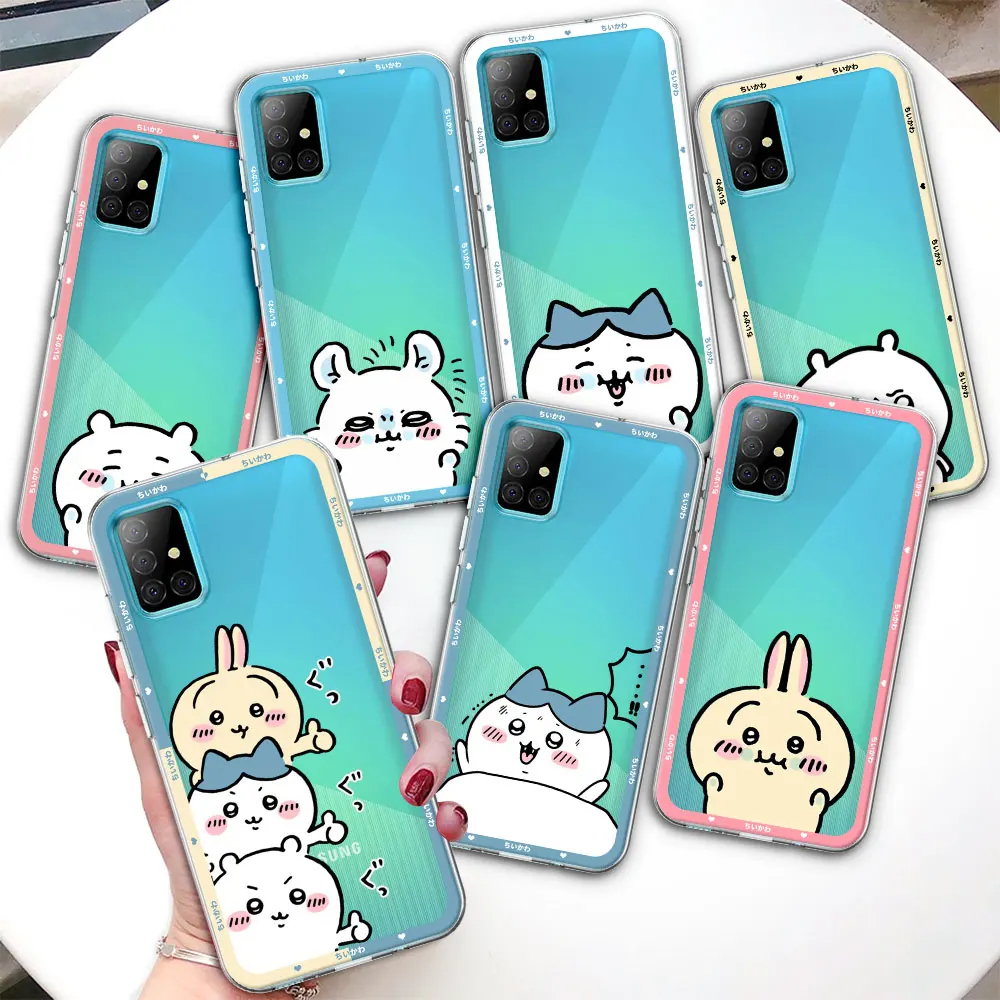 

Чехол для телефона Samsung Galaxy A53, A54, A13, A52, A12, A51, A32, A71, A21s, A31, A41, A11, A42, A73, прозрачный чехол Chiikawa, милый мультяшный