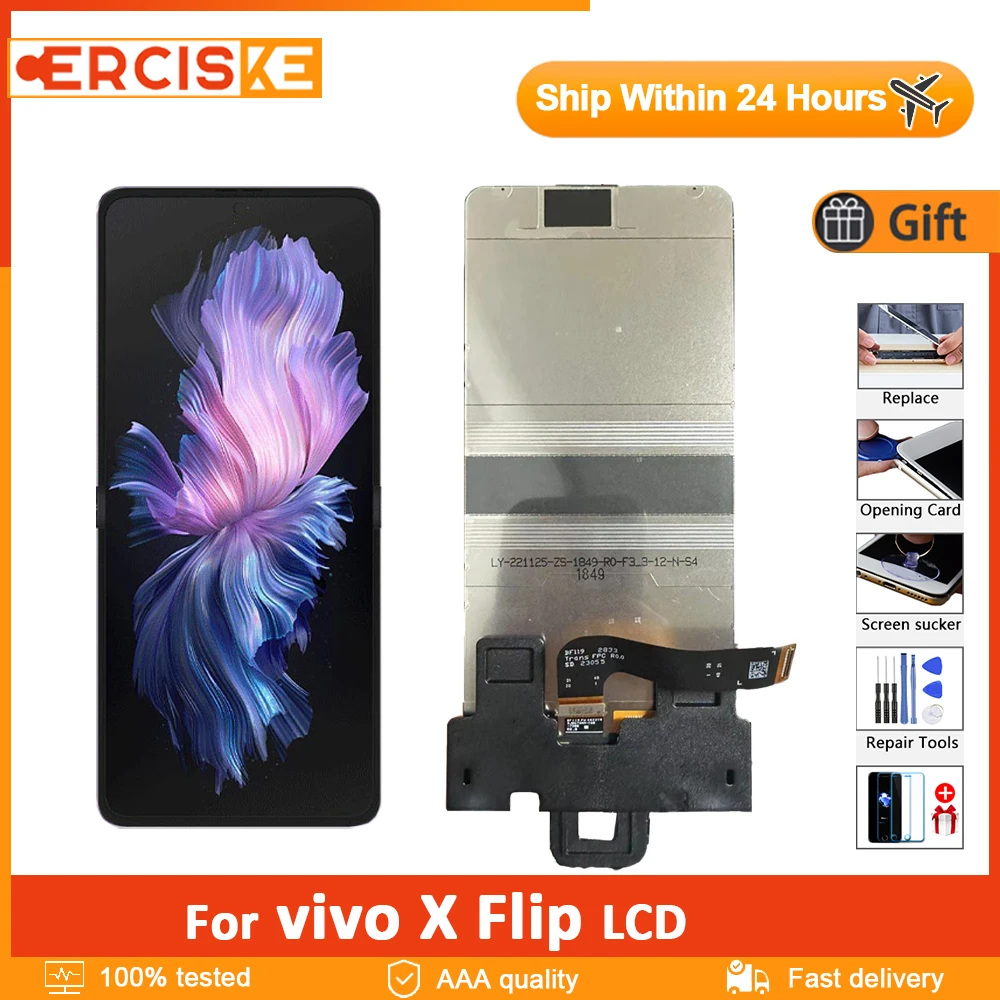 

Оригинальный AMOLED дисплей 6,74 дюйма для vivo X, складной ЖК-дисплей для vivo XFlip V2256A, замена дисплея