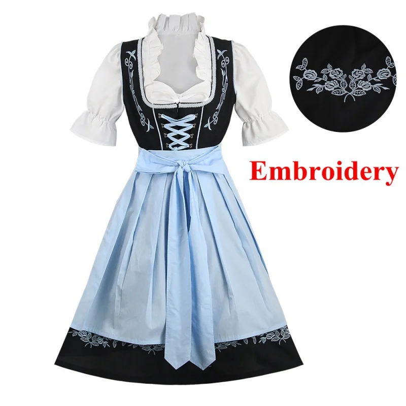 

Traditional Bavarian Octoberfest German Beer Wench Heidi Costume Adult Women Maid Dress Oktoberfest Dirndl Dress With Apron