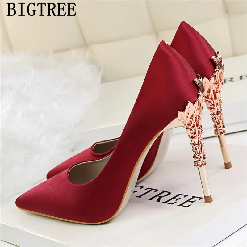 

New Red Heels Wedding Shoes Bride New Women High Heels Dress Shoes Women Black Heels Bigtree Shoes Zapatos Mujer Tacon
