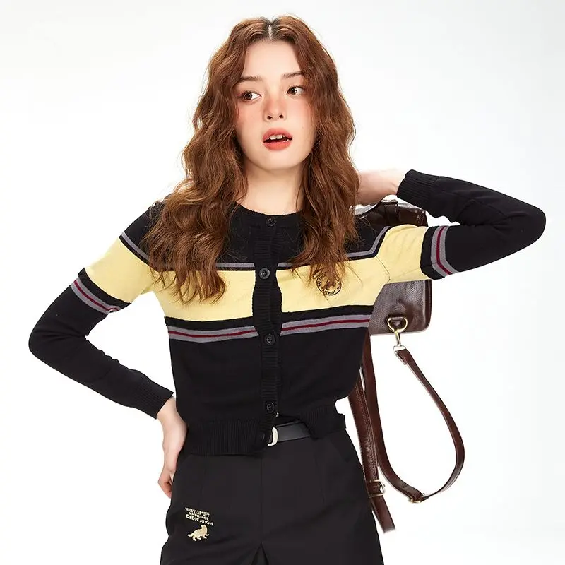 

Striped Cardigan Button Up Sweater Vintage Academy Style Knitted Tops Girl Students Cosplay Holiday Gifts JK Clothes Preppy
