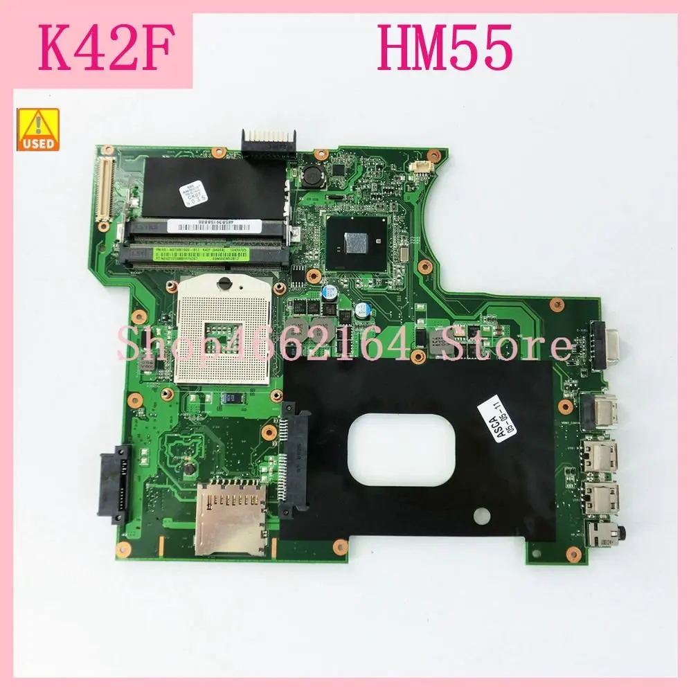 Материнская плата K42F HM55 REV 3,2 GMA HD USB2.0 для ASUS K42F P42F X42F A42F K42F, материнская плата для ноутбука, 100% протестированная, б/у