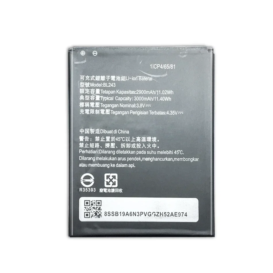 Аккумулятор BL243 для Lenovo Lemon K3 Note K50-T5 A7000 A5500 A5600 A7600 2900 мАч
