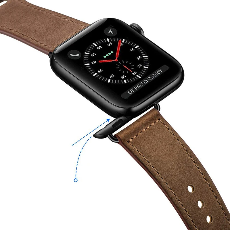 Calfskin Leather Bands For Apple Watch Ultra 49mm Series 8/7/SE2/6/5/4/3/2/1 Women Men Leather Strap For iWatch 45mm 41mm 44mm
