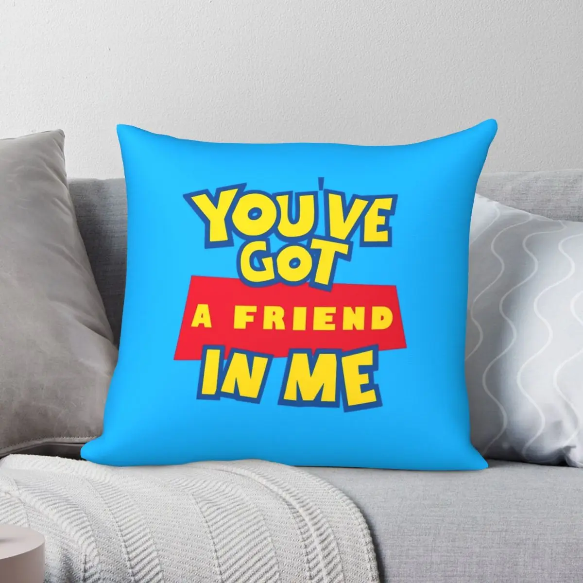 

Квадратный чехол для подушки You'm A Friend In Me, полиэстеровый льняной бархатный чехол с принтом на молнии, декоративный чехол для подушки, искусс...