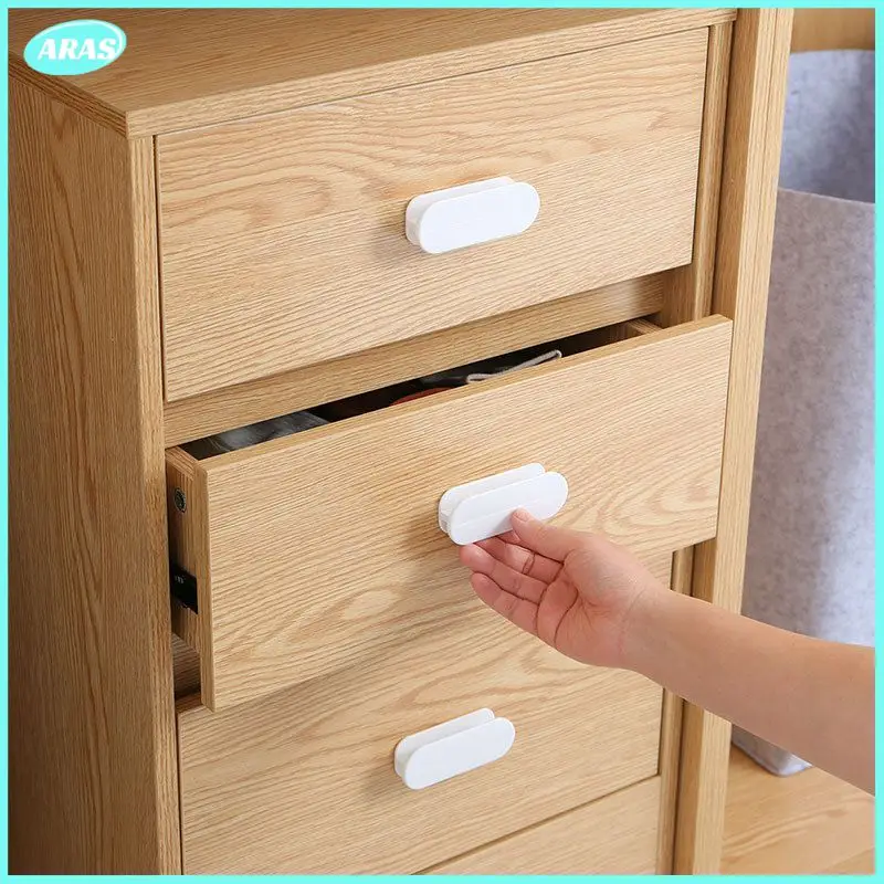 

2 Pieces Door Window Cabinet Punch-Free Drawer Organizer Handle Holder Multifunctional Labor-Saving Auxiliary Device Storage Box