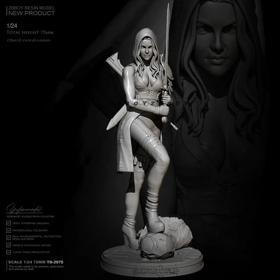 

1/24 Resin model kits figure beauty colorless and self-assembled TD-2975