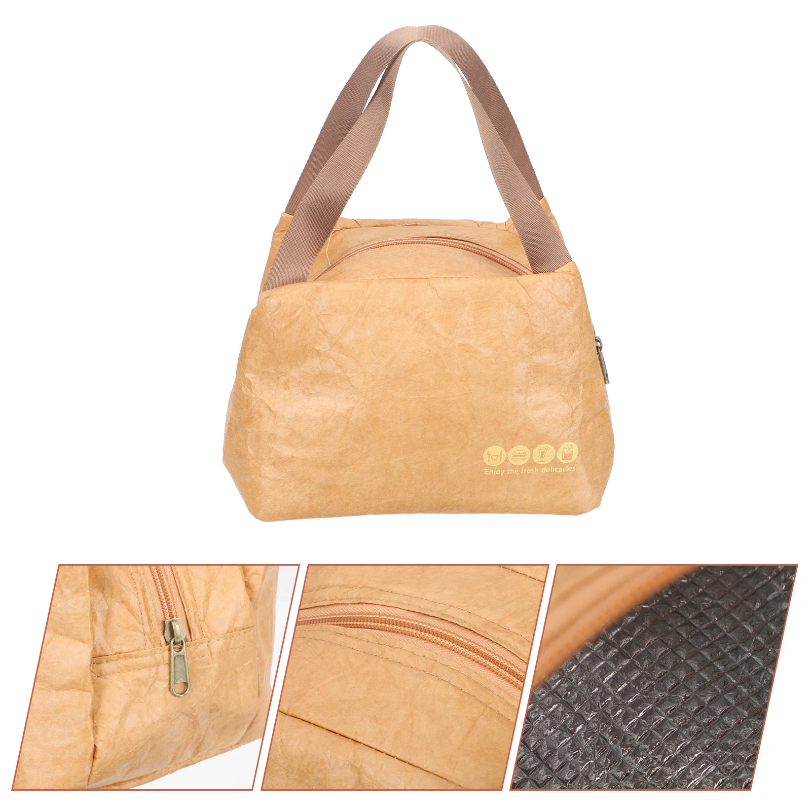 

Collapsible Bento Bag Reusable Brown Paper Paper Lunch Bag for Lover Co-worker Friends Families