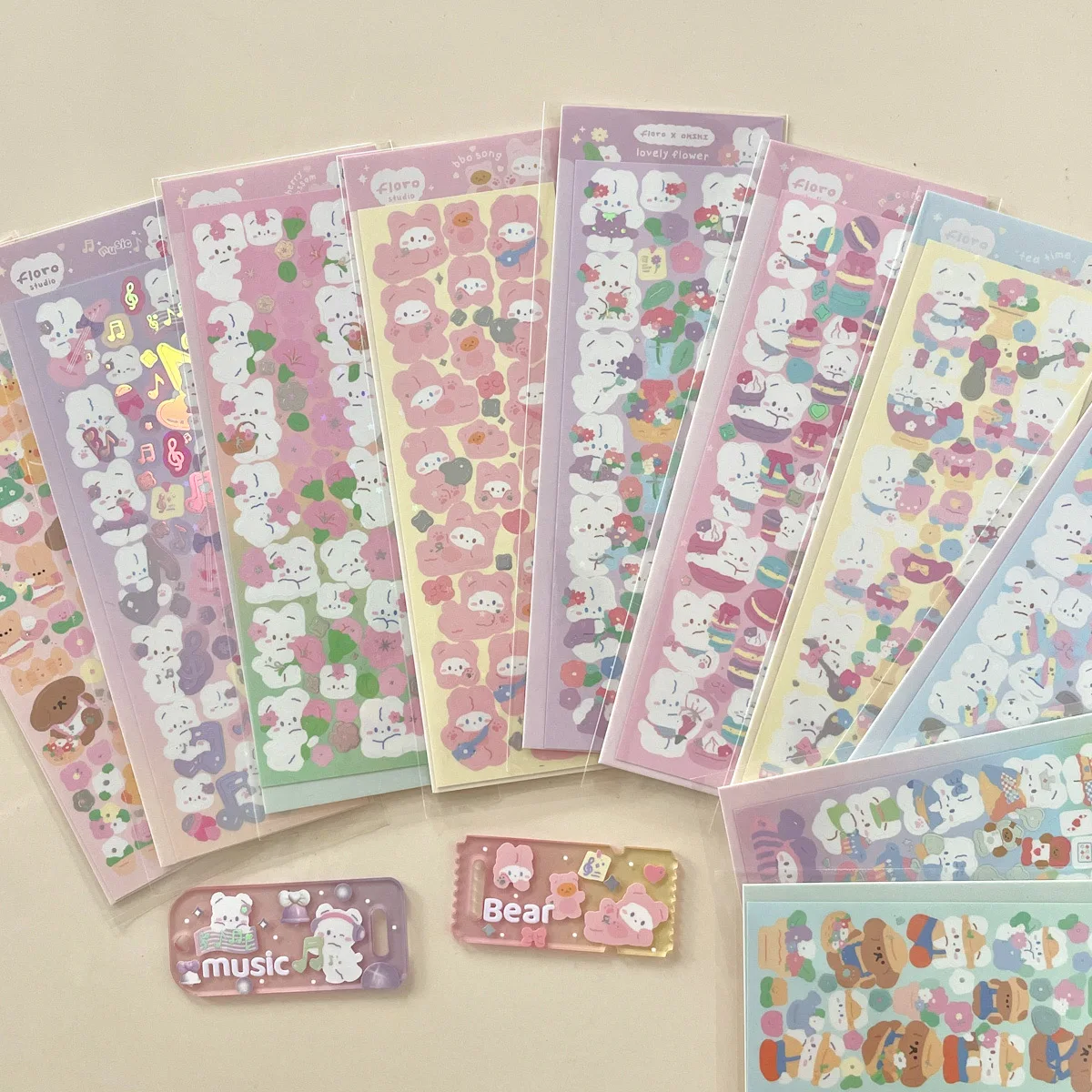 

MINKYS Новое поступление 2 шт./лот Kawaii Кролик Медведь фотокарты декоративные наклейки «сделай сам» Скрапбукинг наклейки конфетти