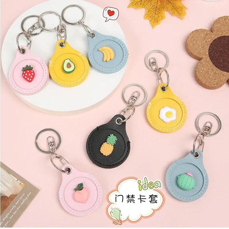 Круглый кожаный брелок для ключей прямоугольный в стиле ретро с защитой от