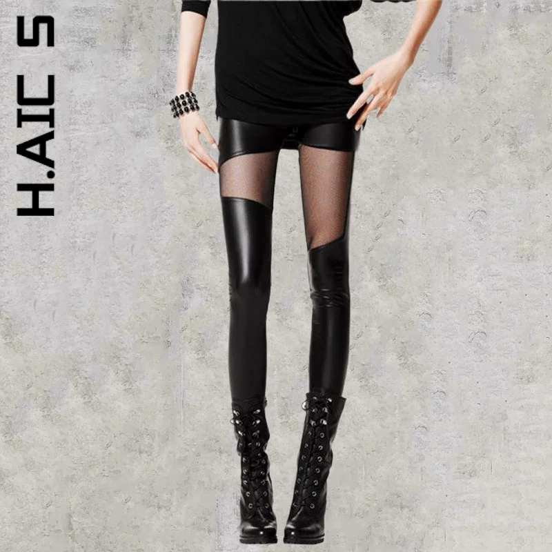 

H.Aic S Trousers Pants Women Fashion Sexy Hot Sale Office Lady Pant Quality Leather Pants Pencil Hip Female Streetwear