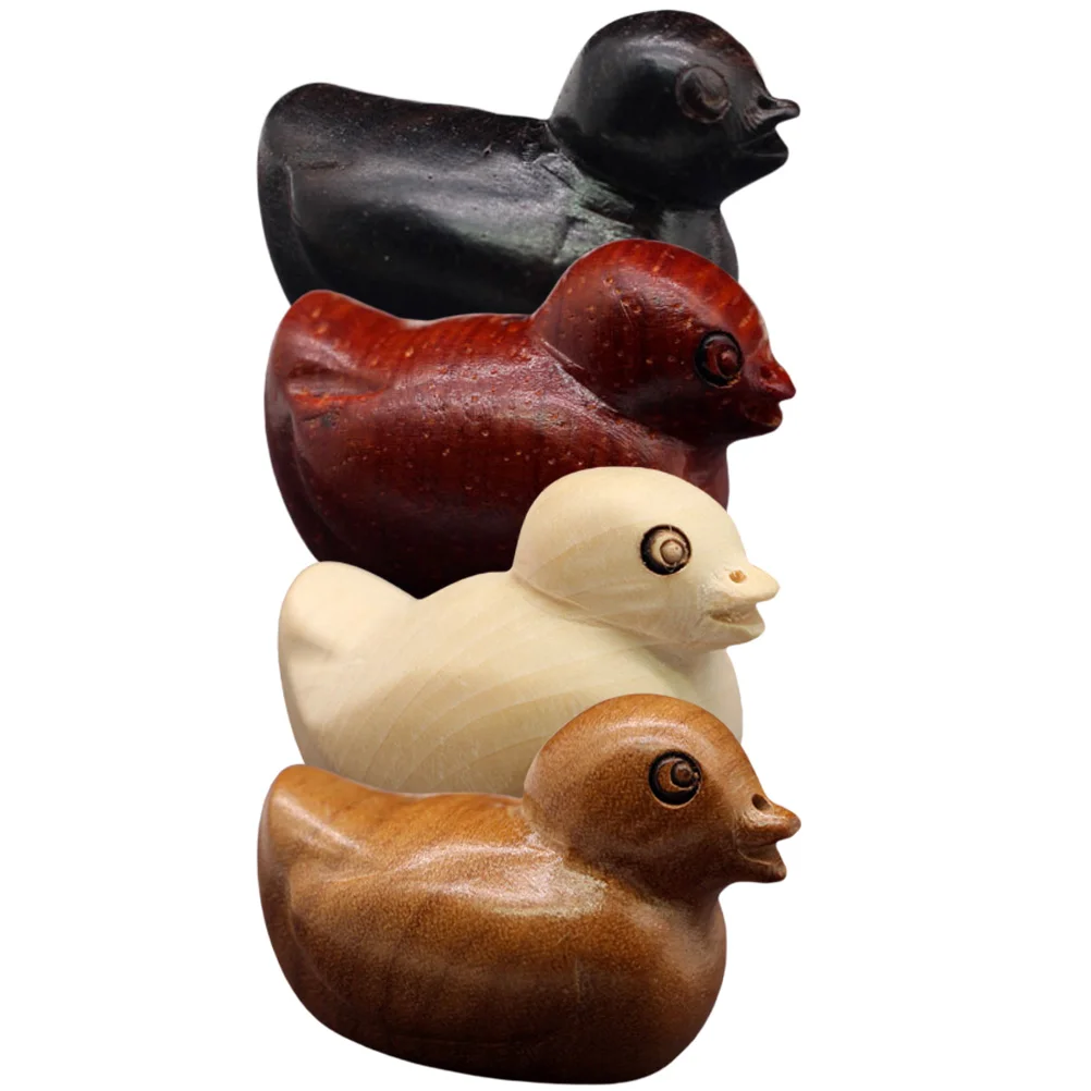 

Duck Wooden Wood Animal Statue Garden Figurines Charms Figure Ornament Sculpture Miniature Mini Decoration Decor Craft Desktop