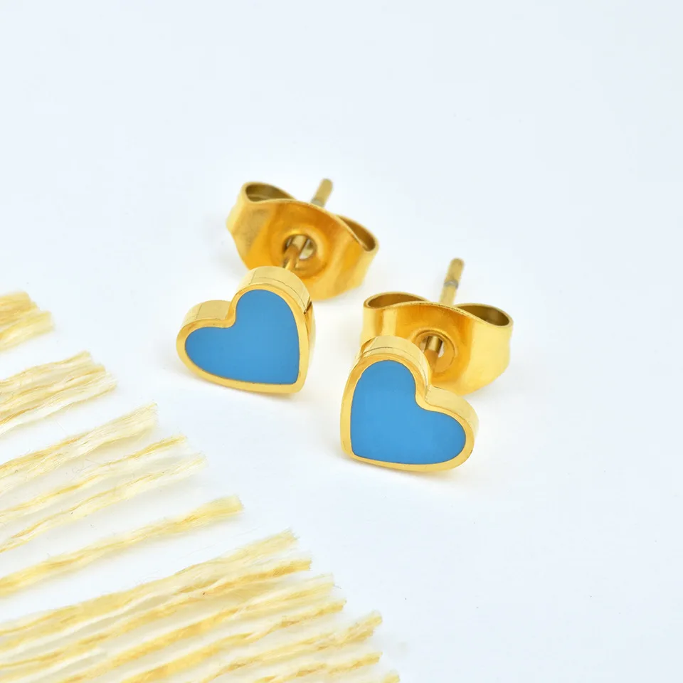 

jewery 2022 mother gift stainless steel gold color heart earring for women gold color no fade earring fashion jewelry brinco
