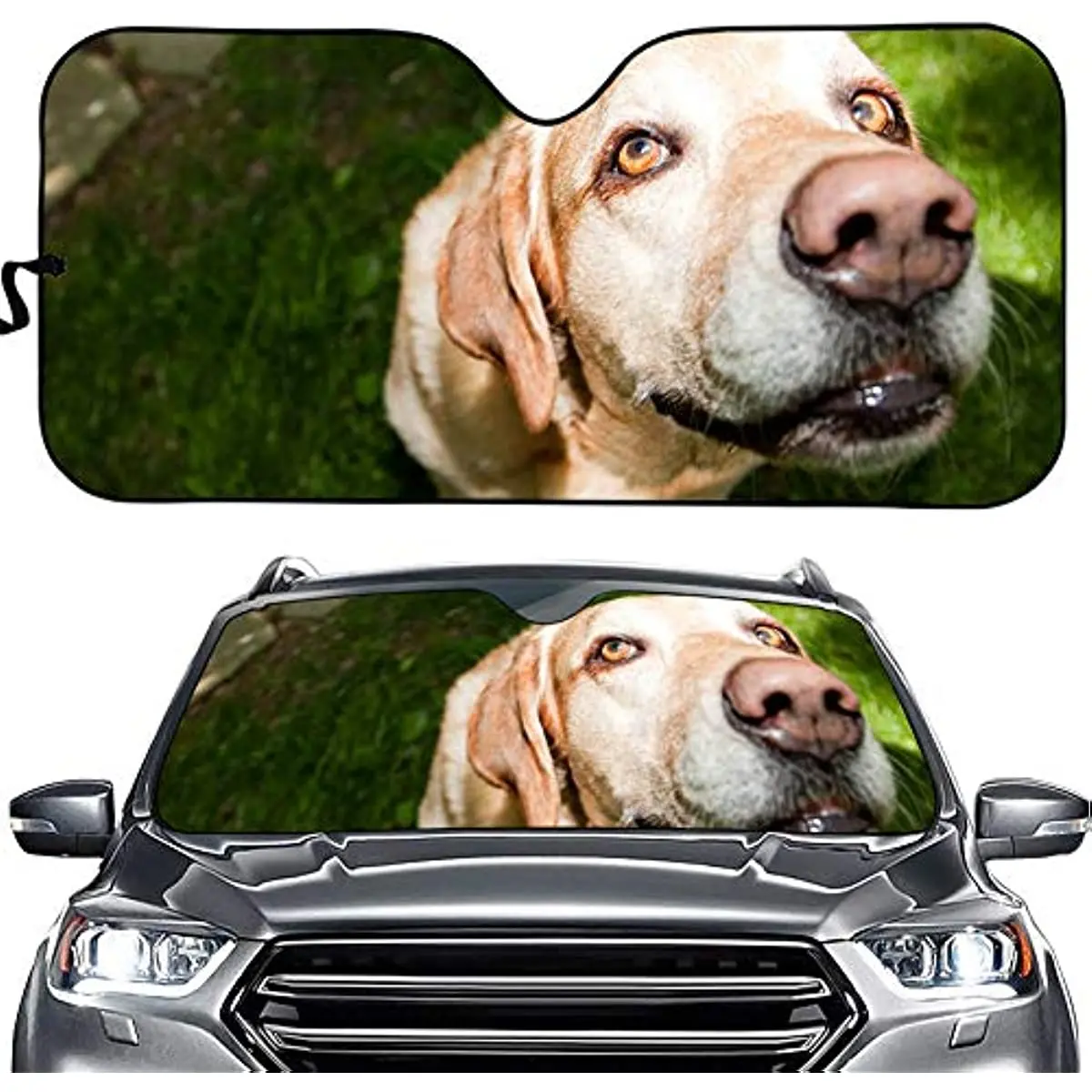 

Солнцезащитный козырек на лобовое стекло для автомобиля, внедорожника, грузовика, собаки, животных, двойная воздушная фольга, складной акко...