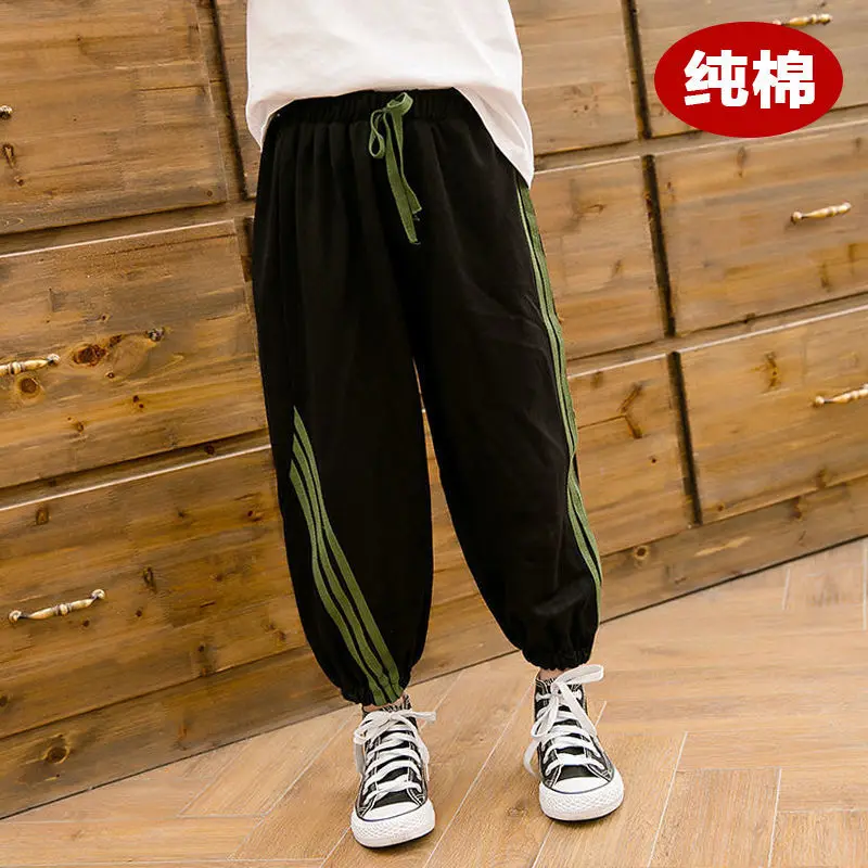 

2023 Pants for Teenage long Stripe Pants Girls Boys Summer Casual Kids Boy Girl Casual Solid Color Unisex 4 5 6 8 10 12 Yers