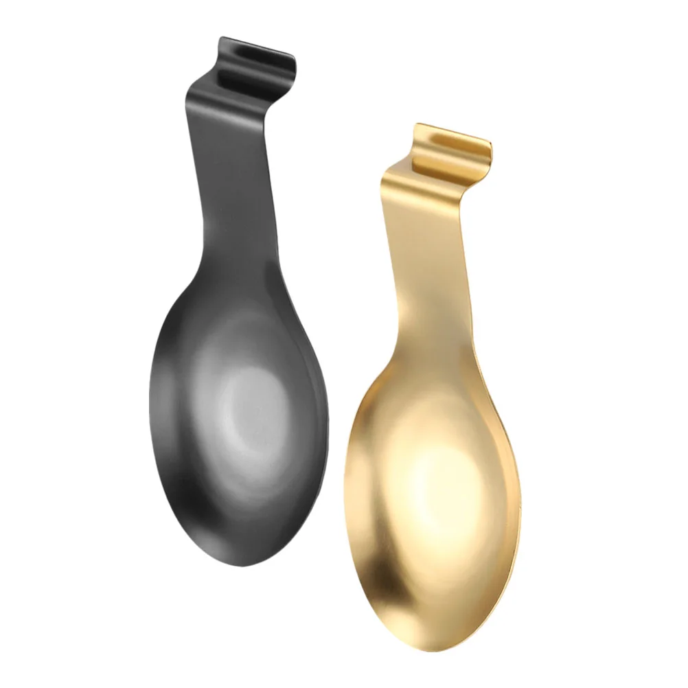 

2pcs Durable Practical Premium Stainless Steel Storage Racks Household Spoon Rests Kitchen Supplies