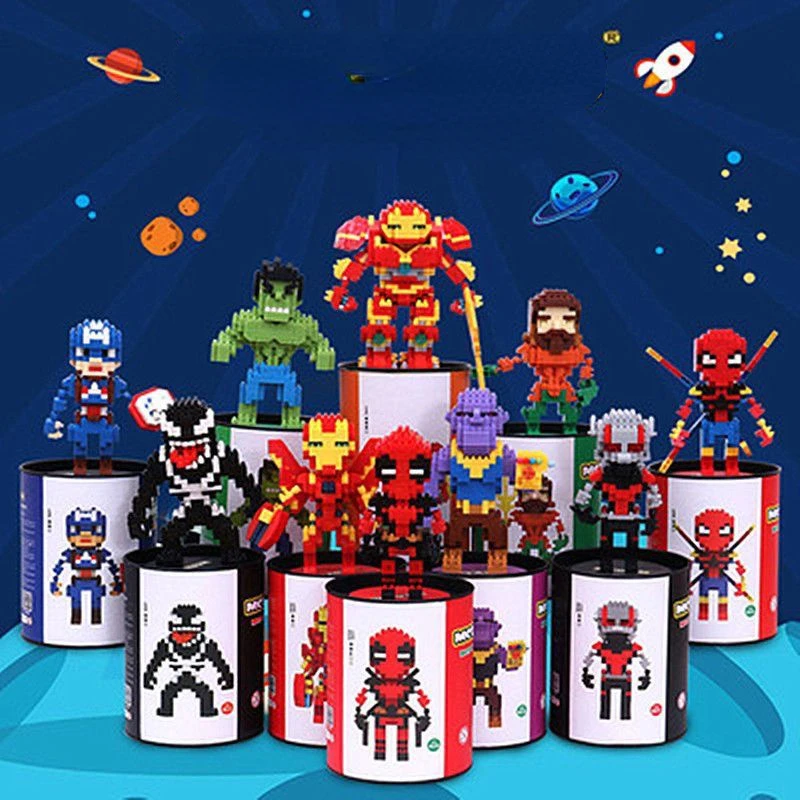 

Marvel Avengers Iron Man Spider-Man Deadpool small particle educational building blocks assembly toys creative exquisite gifts