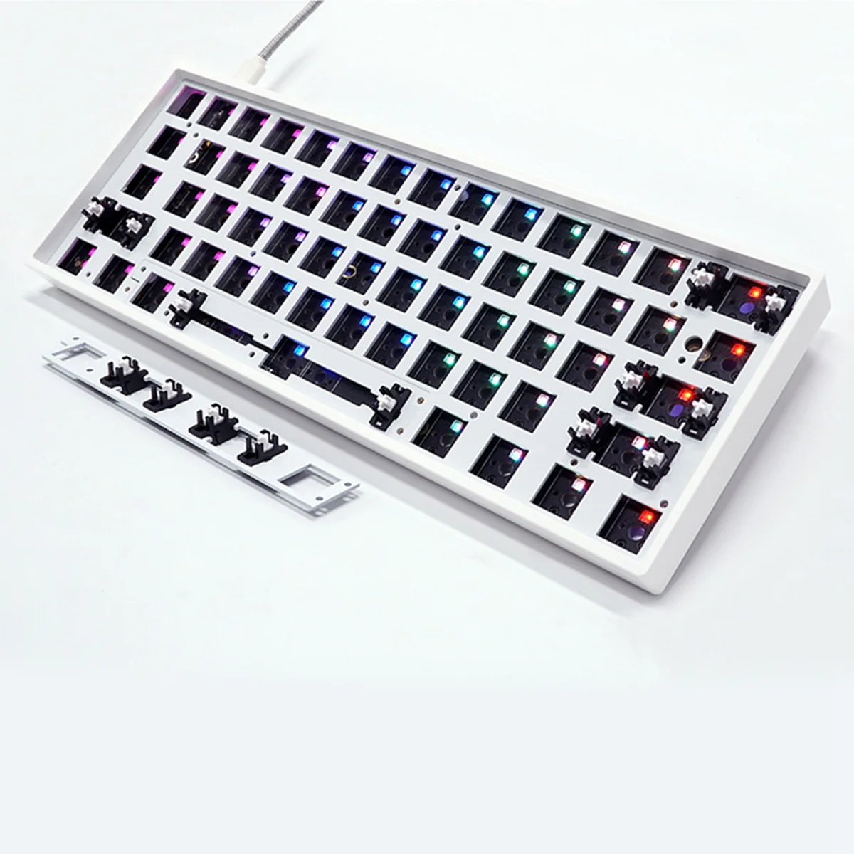 Механическая клавиатура Gk61X 60% Rgb переключатель светодиодов розетка для горячей