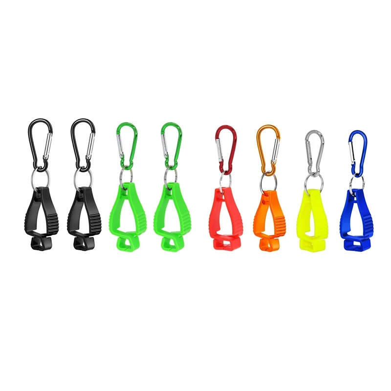 

8Pc Glove Clips For Work Glove Holders Glove Belt Clip With Metal Carabiners For Construction Worker Guard Labor (Color)