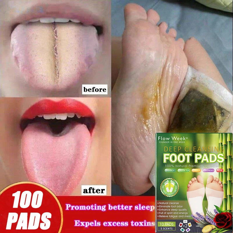 

10-100 PADS Detox Foot Patch Deep Cleansing Bamboo Vineger Organic Herbal Pads Relieve Fatigue And Slim Body Weight Health Care
