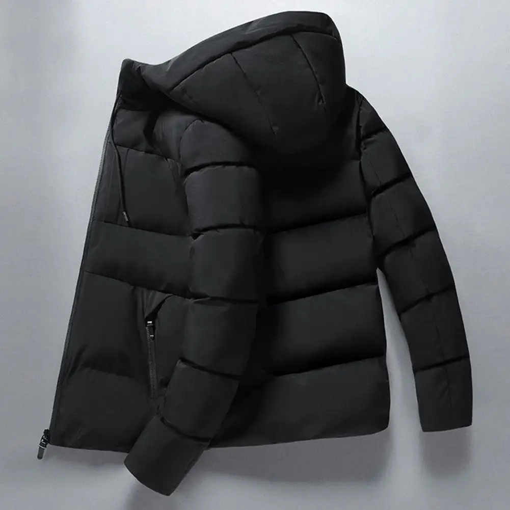 

Stylish Men Coat Male Hooded Windbreaker Long Sleeve Thicken Hood Jacket Coat Coldproof