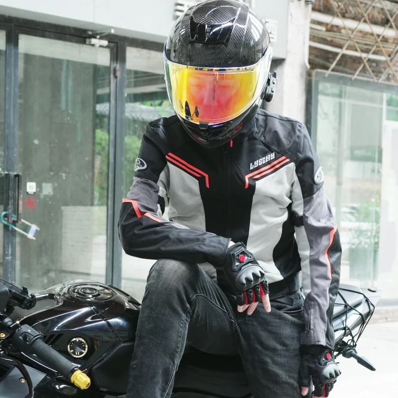 Мужская мотоциклетная куртка LYSCHY сетчатая дышащая одежда светоотражающая