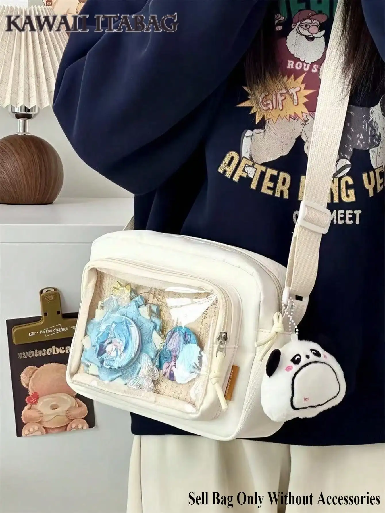 Фото Кавайные маленькие сумки Itabag для девочек ярких цветов, прозрачные кошельки, сумка через плечо для женщин, сумка Ita, сумки из ПВХ «сделай сам» №4