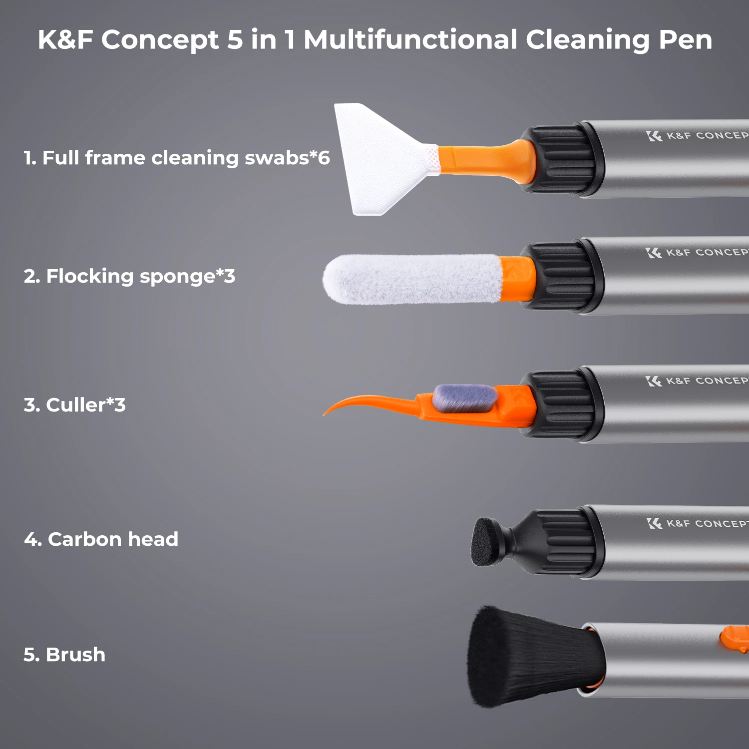 Фото Набор ручек для чистки линз K&F Concept для полнокадровых датчиков/APS-C Многофункциональный набор чистящих средств для Airpods Pro, наушников, телефонов, каметров №2