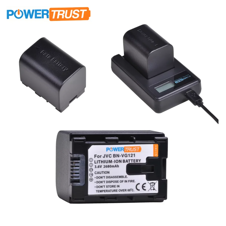 Фото Аккумулятор PowerTrust Li-ion BN-VG121 2680 мАч (BNVG121, BN VG121) для JVC Everio GZ-HD960, HD500, HM320, HM550, HM860, HM620 №2