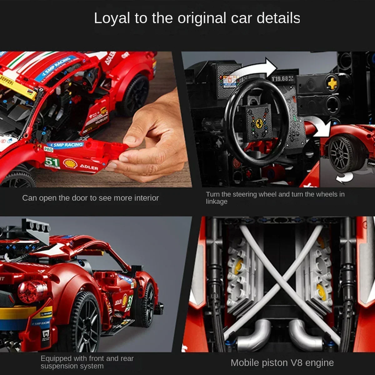 GTE F1 Строительная модель игрушечного автомобиля для детей в возрасте от 14 лет