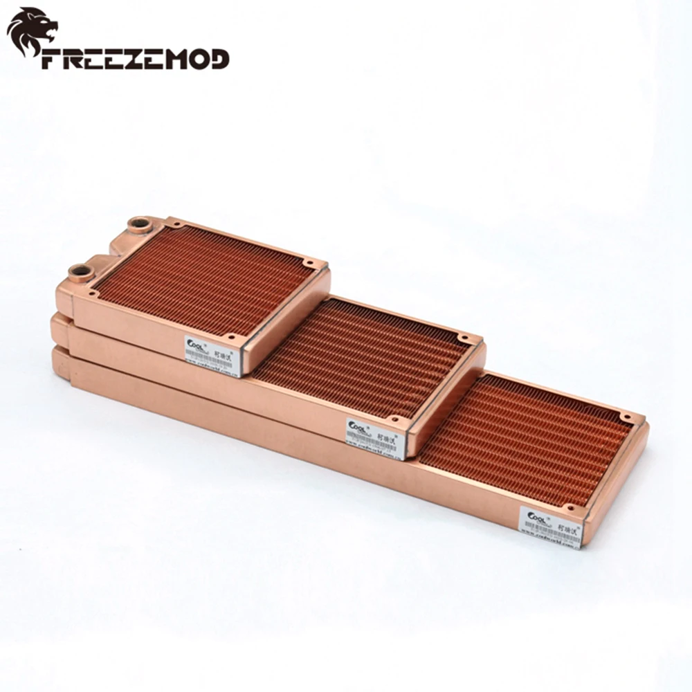 FREEZEMOD Красный медный 240 мм радиатор для 12 см вентиляторов G1/4 дюйма толщина резьбы