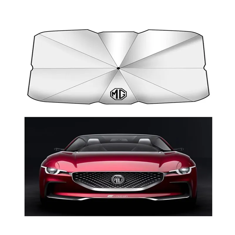 

Car Logo Foldable Sun Umbrella Windshield UV Sun Shade Umbrella For MG 3 5 6 7 ZR ZS HS GS GT Hector Car UV Protection Umbrella