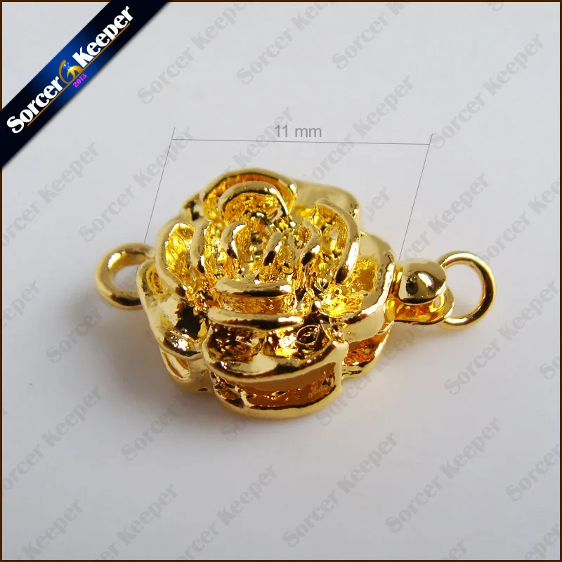 10 PCS Wholesale 1 Strings Filigree Yellow Gold Plating Flower Box Clasps 16X11mm FINDINGS Pearl clasp beads Free shipping |