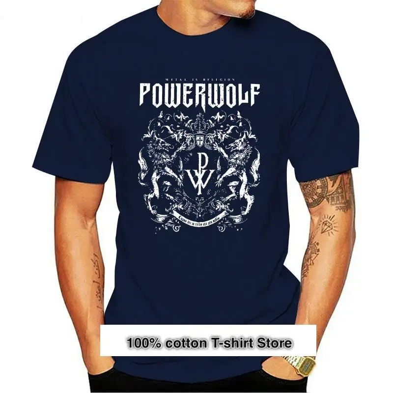 

Camiseta informal de Powerwolf Crest, camisa masculina de Metal, de religión, 010204