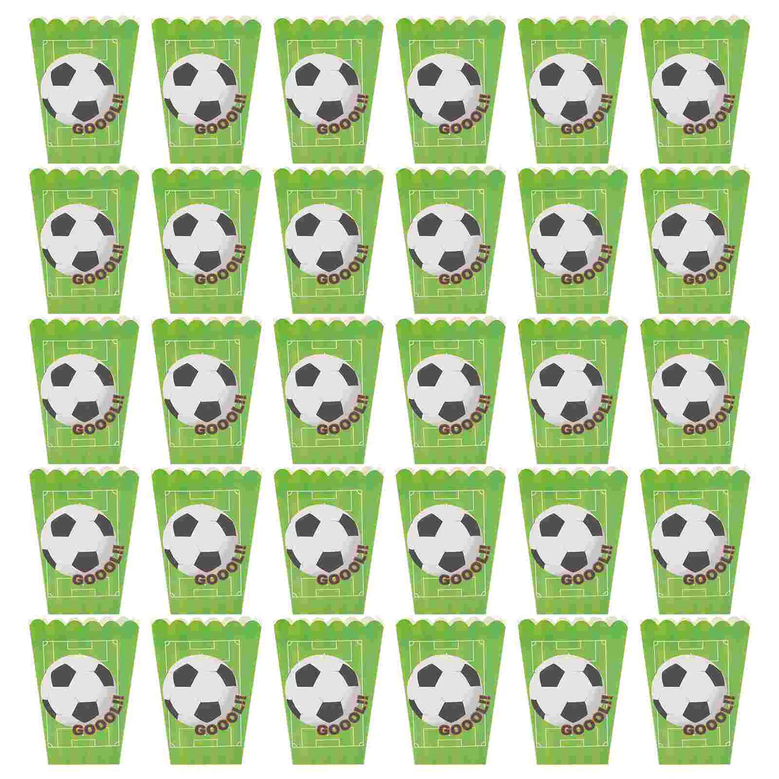 

30 Pcs Soccer Popcorn Bags Disposable Snack Cups Favor Boxes Container Paper Containers Birthday Party Foods Takeaway