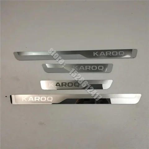 Полоса на пороги для Skoda KAROQ 2017-2021, накладка из нержавеющей стали на ногу, педаль, стикеры для стайлинга автомобиля, автомобильные аксессуары