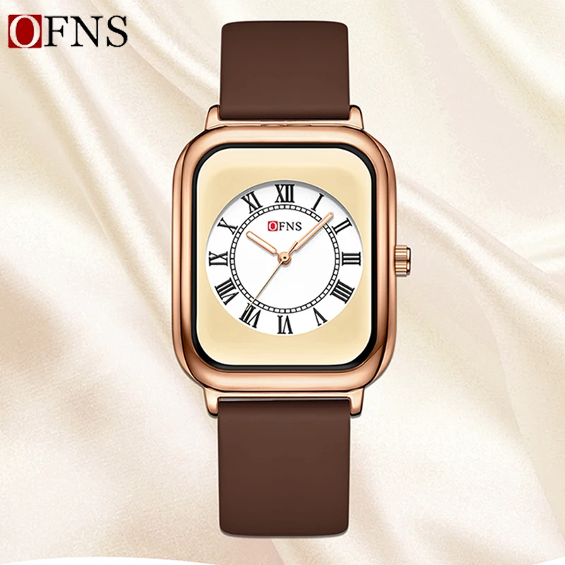 OFNS Винтажные Элитные Женские Кварцевые Часы С Ремнем Минималистичный Элегантный