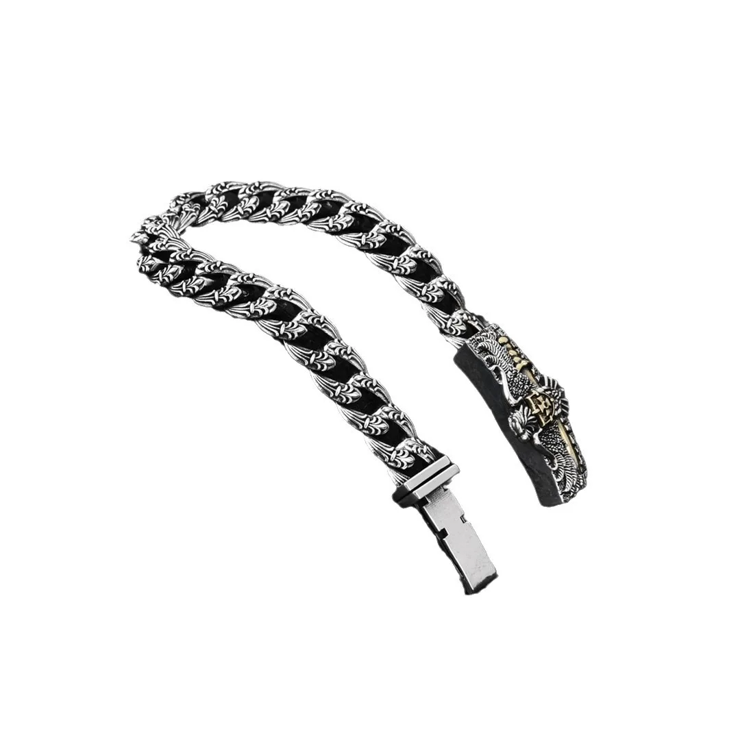 И американское серебро S925 Seiko Money Eagle Браслет Мужской властный